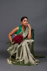 Green Brocade Sareeuntitled (9 of 9)